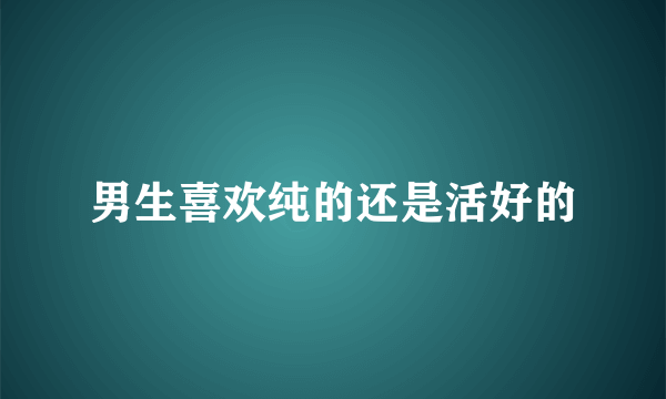 男生喜欢纯的还是活好的