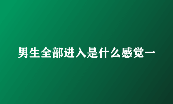 男生全部进入是什么感觉一
