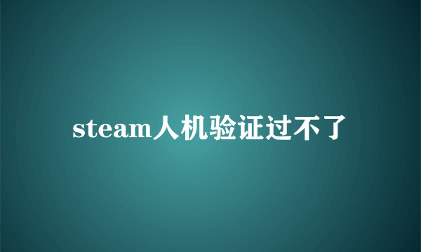 steam人机验证过不了