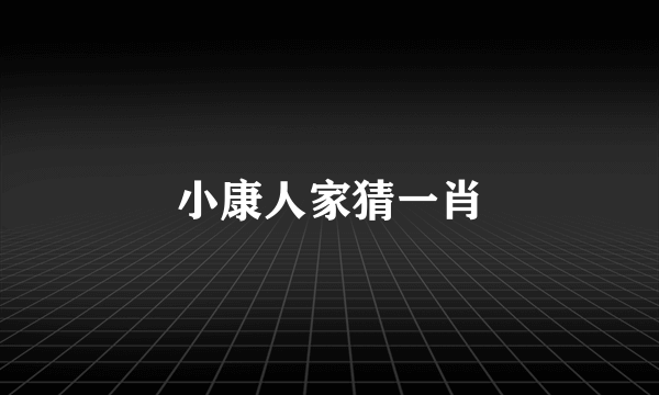 小康人家猜一肖