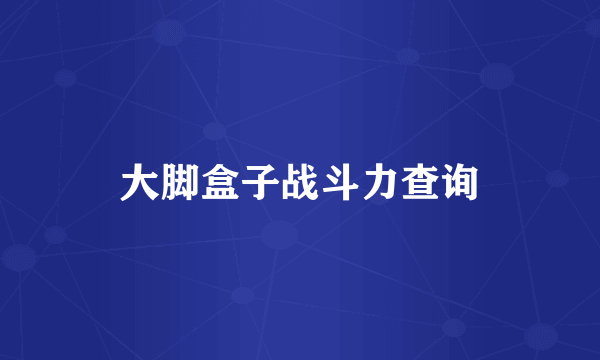 大脚盒子战斗力查询
