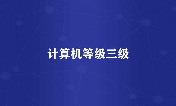 计算机等级三级
