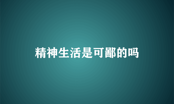 精神生活是可鄙的吗