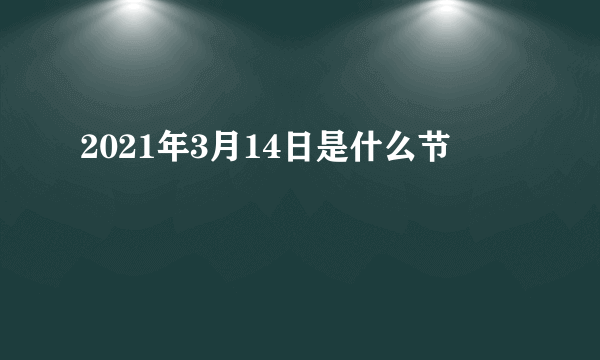 2021年3月14日是什么节