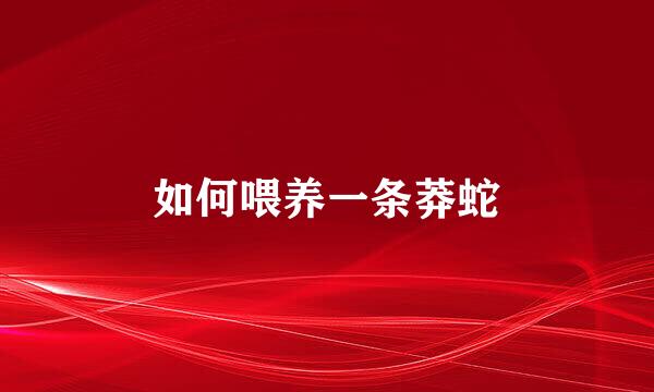 如何喂养一条莽蛇