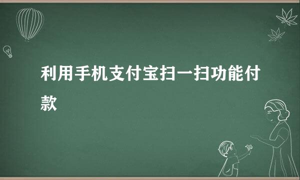 利用手机支付宝扫一扫功能付款