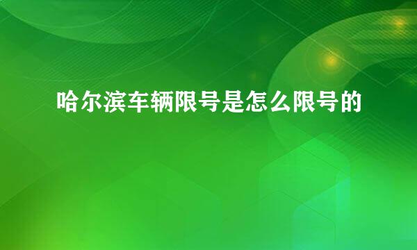 哈尔滨车辆限号是怎么限号的