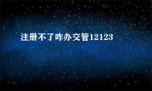 注册不了咋办交管12123