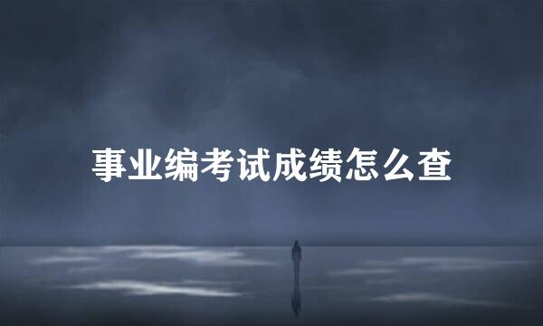 事业编考试成绩怎么查