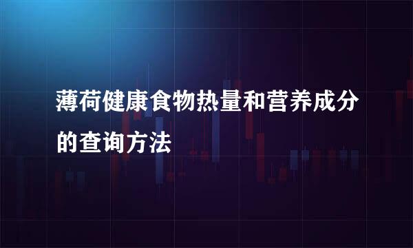 薄荷健康食物热量和营养成分的查询方法