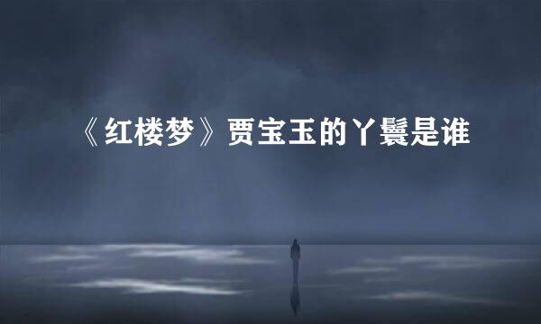 《红楼梦》贾宝玉的丫鬟是谁