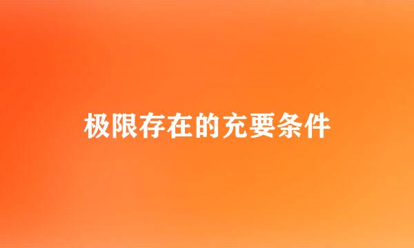 极限存在的充要条件