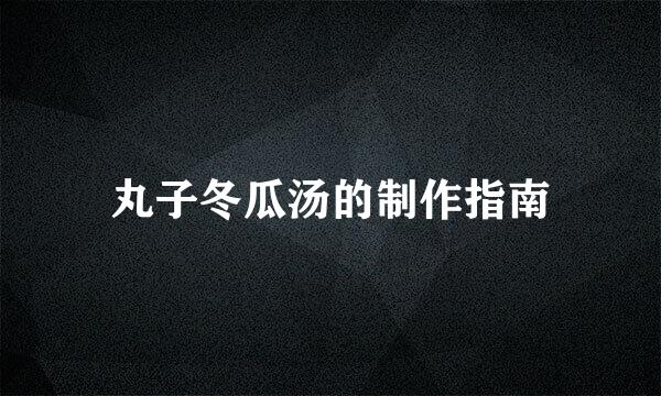 丸子冬瓜汤的制作指南