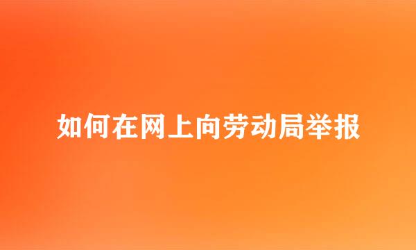 如何在网上向劳动局举报