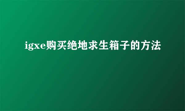 igxe购买绝地求生箱子的方法