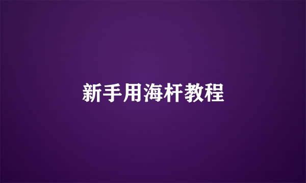 新手用海杆教程