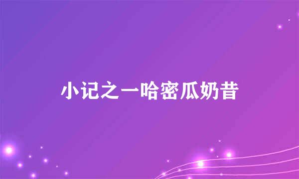 小记之一哈密瓜奶昔