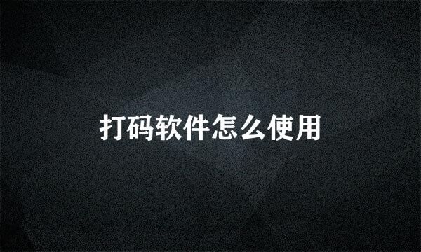 打码软件怎么使用