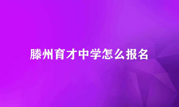 滕州育才中学怎么报名