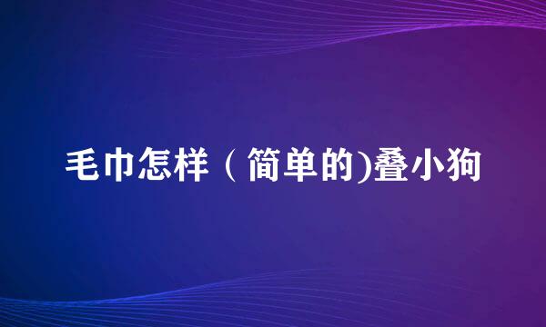 毛巾怎样（简单的)叠小狗