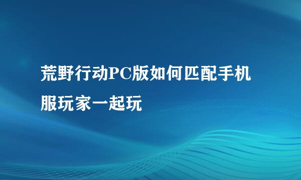 荒野行动PC版如何匹配手机服玩家一起玩