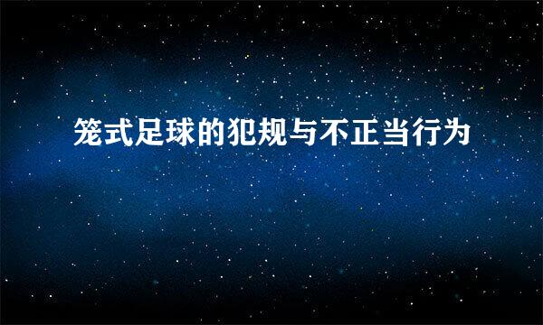 笼式足球的犯规与不正当行为