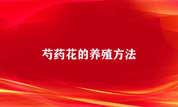 芍药花的养殖方法