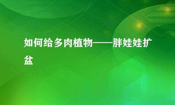 如何给多肉植物——胖娃娃扩盆