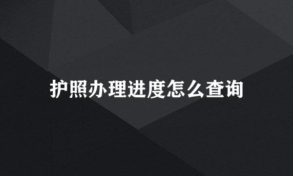 护照办理进度怎么查询