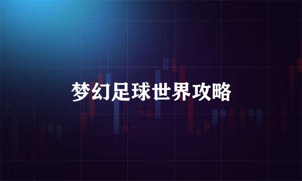 梦幻足球世界攻略