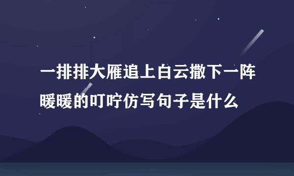 一排排大雁追上白云撒下一阵暖暖的叮咛仿写句子是什么
