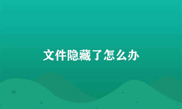 文件隐藏了怎么办