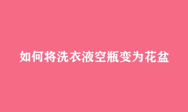 如何将洗衣液空瓶变为花盆