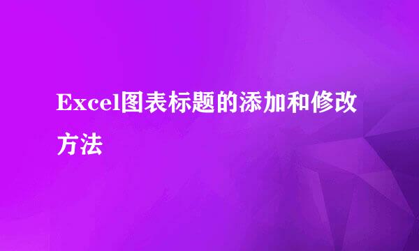 Excel图表标题的添加和修改方法