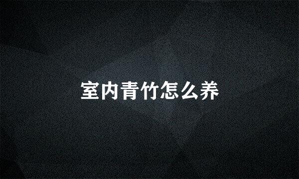 室内青竹怎么养