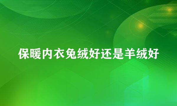 保暖内衣兔绒好还是羊绒好