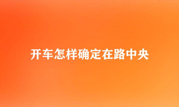 开车怎样确定在路中央