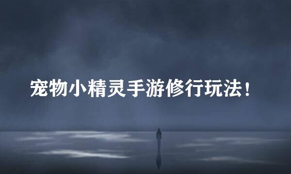 宠物小精灵手游修行玩法！