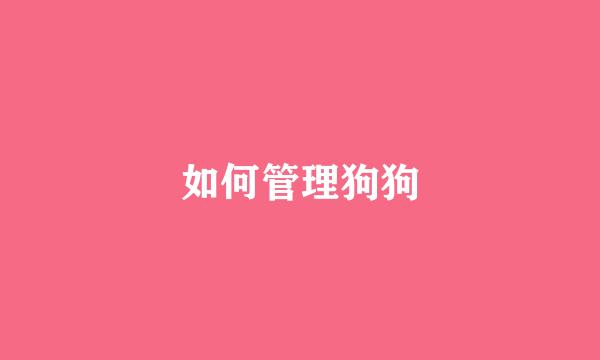 如何管理狗狗