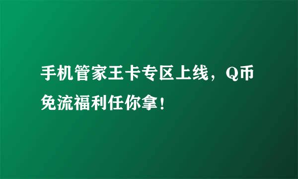 手机管家王卡专区上线，Q币免流福利任你拿！