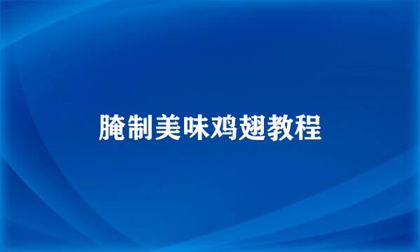 腌制美味鸡翅教程