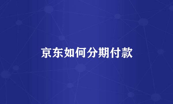 京东如何分期付款