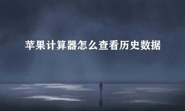 苹果计算器怎么查看历史数据