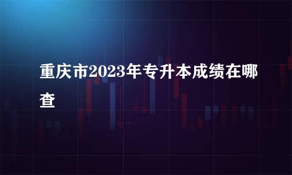 重庆市2023年专升本成绩在哪查