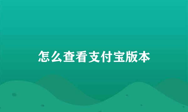 怎么查看支付宝版本
