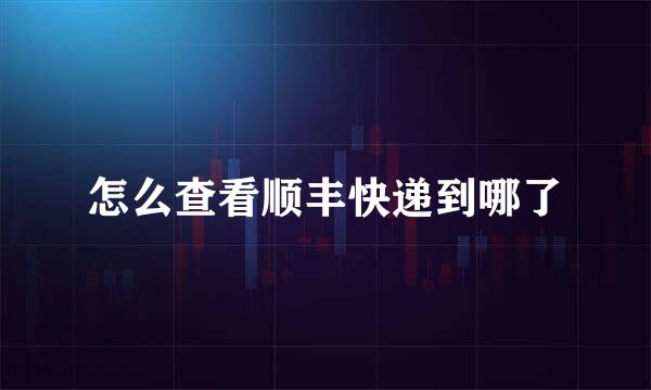 怎么查看顺丰快递到哪了