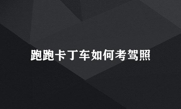 跑跑卡丁车如何考驾照
