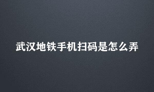 武汉地铁手机扫码是怎么弄